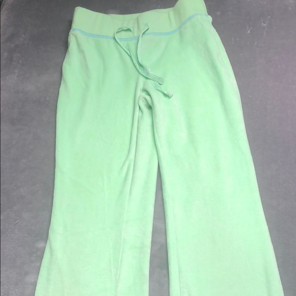 Lime Green Plush Lil Girls Athletic or Yoga Pants - Picture 3 of 5